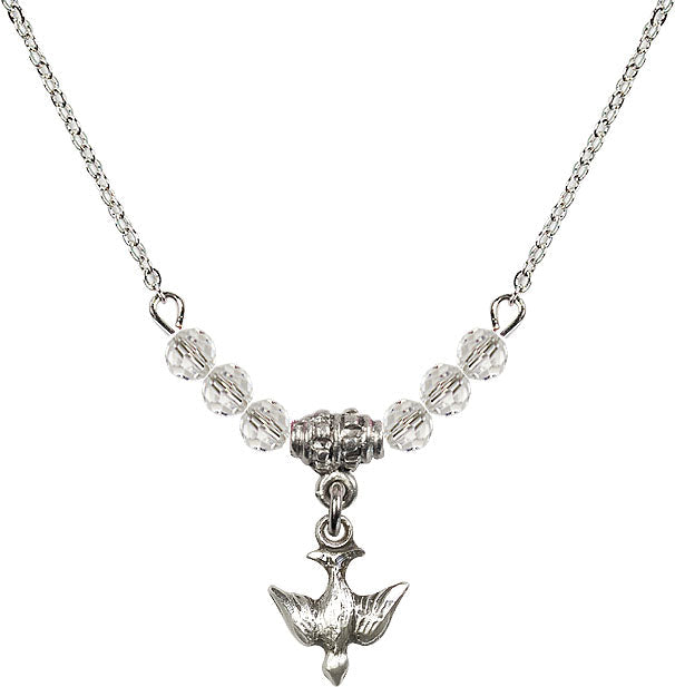 Bliss Sterling Silver Holy Spirit Dove Beaded Necklace