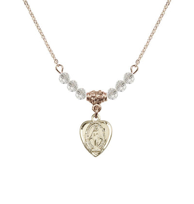 Crystal Gold-filled Miraculous Heart Shape Beaded Necklace, Bliss Manufacturing
