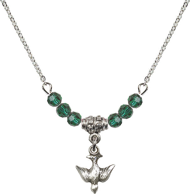 Bliss Sterling Silver Holy Spirit Dove Beaded Necklace