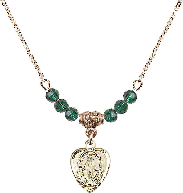 Bliss Gold-filled Miraculous Heart Shape Beaded Necklace