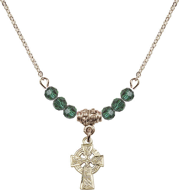 Bliss Gold-filled Irish Celtic Cross Beaded Necklace