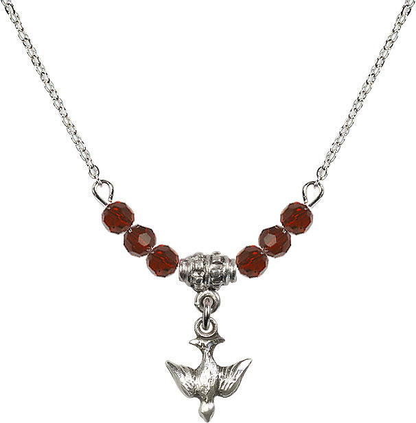 Bliss Sterling Silver Holy Spirit Dove Beaded Necklace