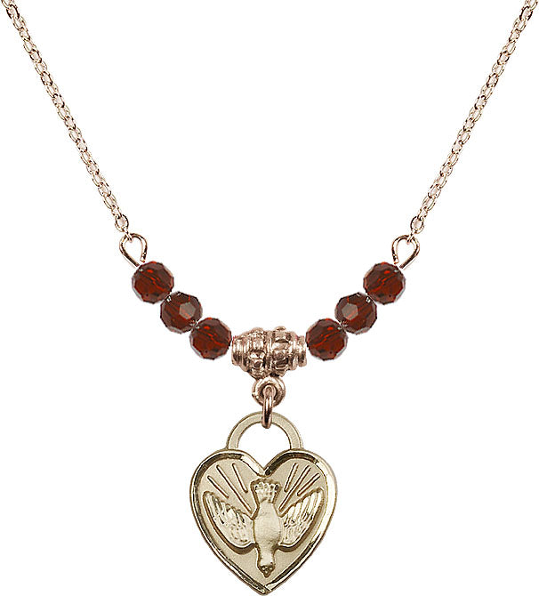 Bliss Gold-filled Holy Spirit Confirmation Heart Beaded Necklace