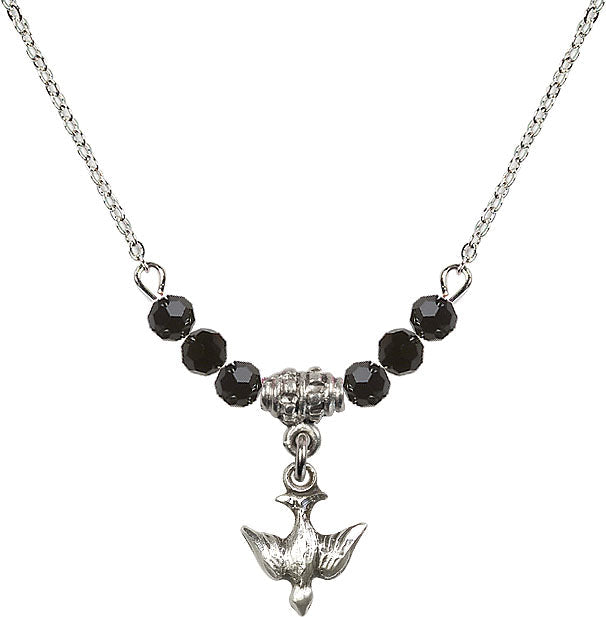 Bliss Sterling Silver Holy Spirit Dove Beaded Necklace