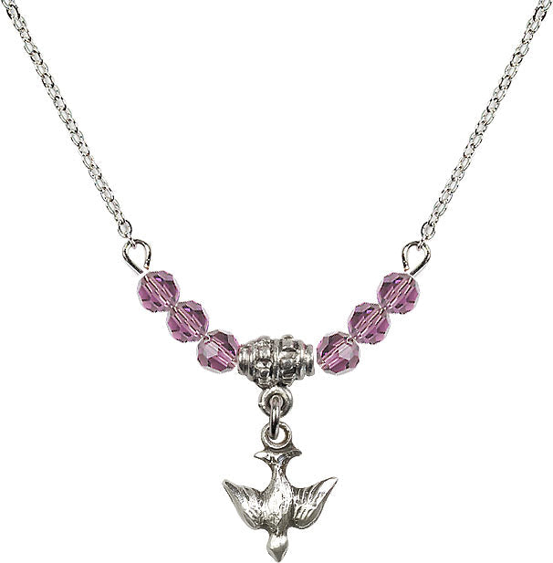 Bliss Sterling Silver Holy Spirit Dove Beaded Necklace