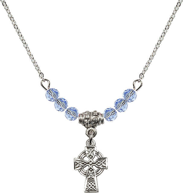 Bliss Sterling Silver Irish Celtic Cross Beaded Necklace