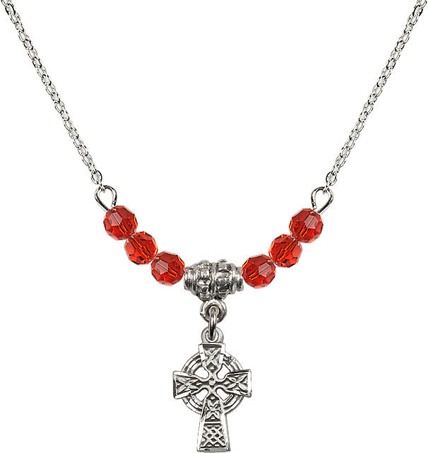 Bliss Sterling Silver Irish Celtic Cross Beaded Necklace