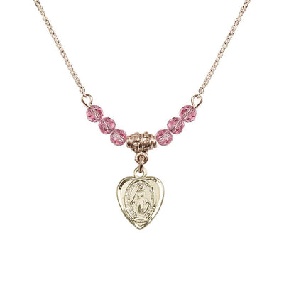 Rose Gold-filled Miraculous Heart Shape Beaded Necklace, Bliss Manufacturing