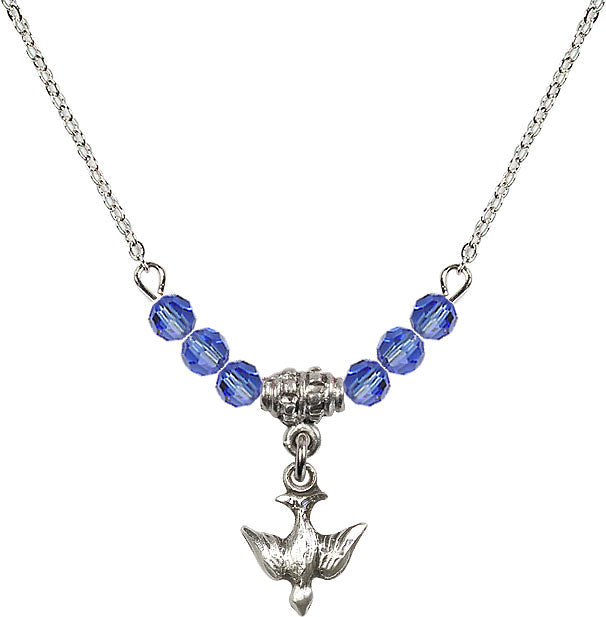 Bliss Sterling Silver Holy Spirit Dove Beaded Necklace