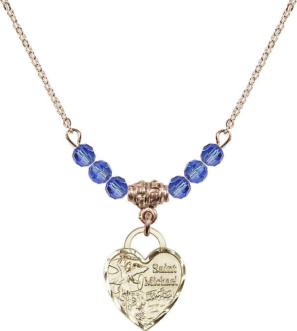 Bliss Gold-filled St Michael Heart Beaded Necklace