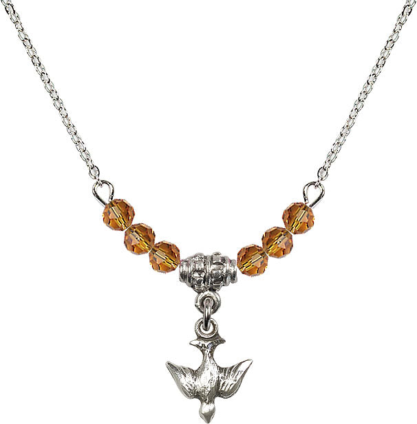 Bliss Sterling Silver Holy Spirit Dove Beaded Necklace