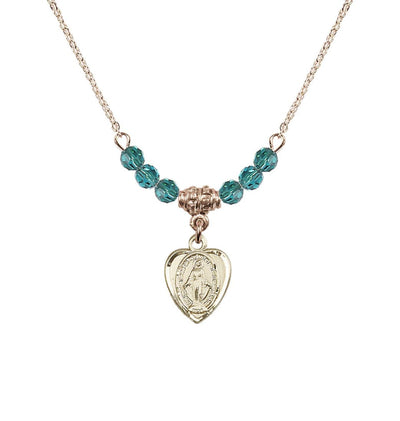 Zircon Gold-filled Miraculous Heart Shape Beaded Necklace, Bliss Manufacturing