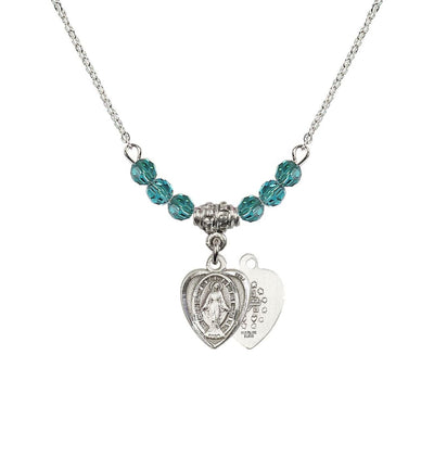 Zircon Sterling Silver Miraculous Heart Shape Beaded Necklace, Bliss Manufacturing