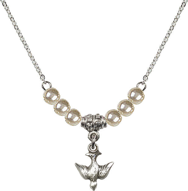 Bliss Sterling Silver Holy Spirit Dove Beaded Necklace