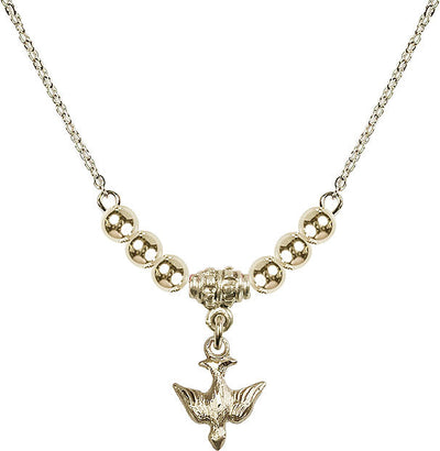 Gold-filled Holy Spirit Dove Beaded Necklace, Bliss Manufacturing