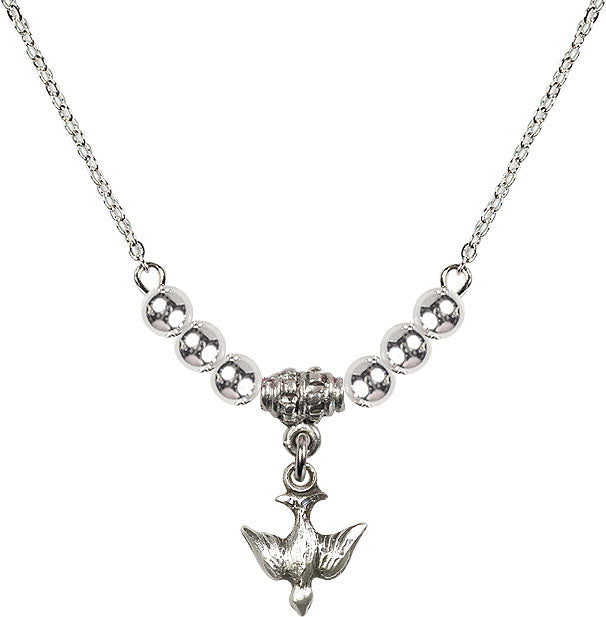 Bliss Sterling Silver Holy Spirit Dove Beaded Necklace