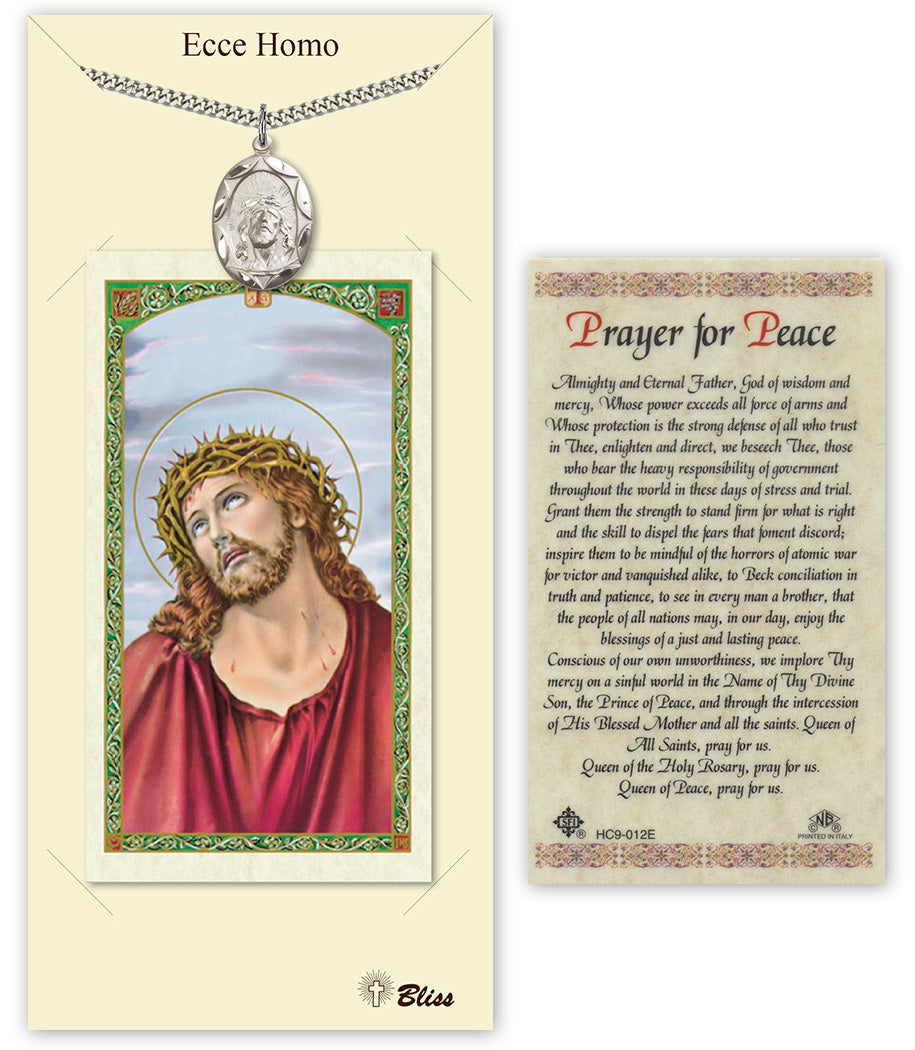 Bliss Christ Ecce Homo and Peace Prayer Holy Card Gift Set