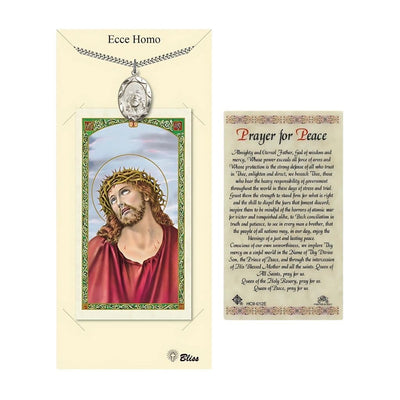 Sacred Heart of Jesus Pewter Medal with a Prayer for Peace card, Bliss Manufacturing