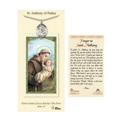 Saint Anthony of Padua Pewter Medal with a Holy Prayer Card, 1-inch, Bliss Manufacturing