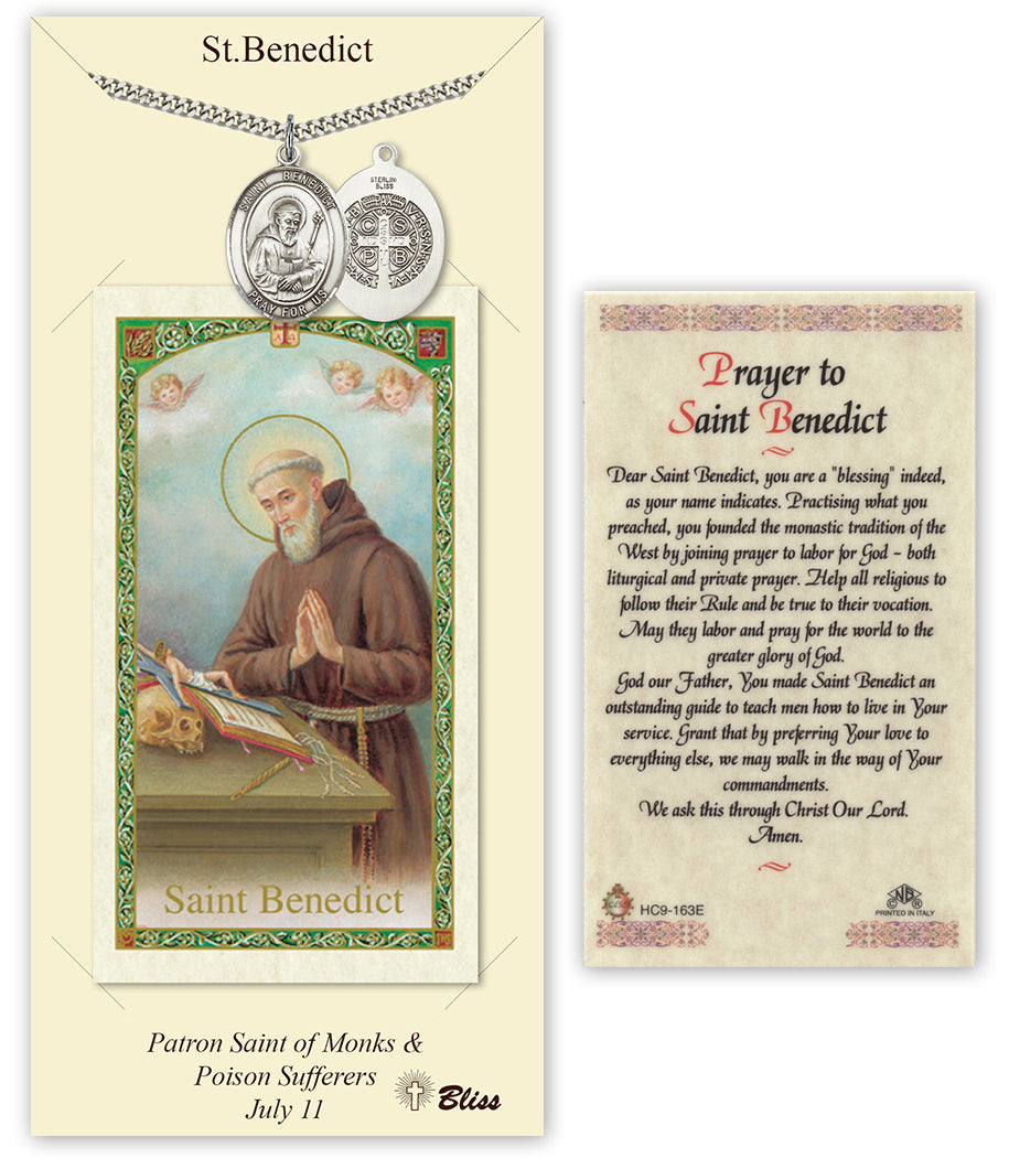 Bliss St Benedict Medal and Prayer Holy Card Gift Set