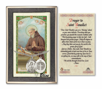 Bliss St Benedict Medal and Prayer Holy Card Gift Set