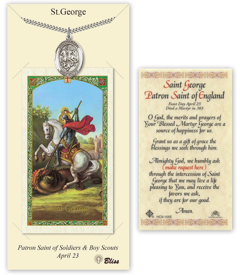 Bliss St George Medal and Prayer Holy Card Gift Set