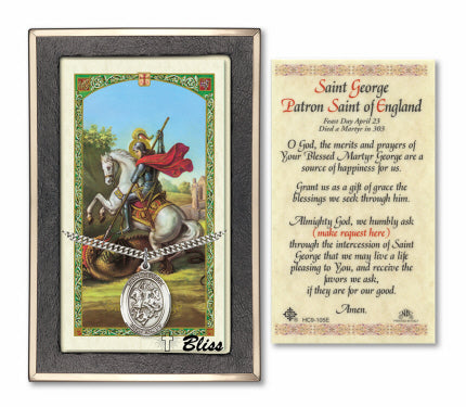 Bliss St George Medal and Prayer Holy Card Gift Set