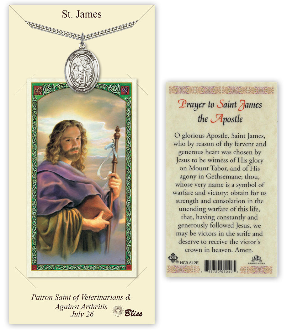 Bliss St James the Greater Medal and Prayer Holy Card Gift Set