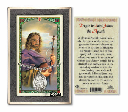 Bliss St James the Greater Medal and Prayer Holy Card Gift Set