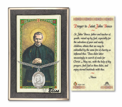 Bliss St John Bosco Medal and Prayer Holy Card Gift Set