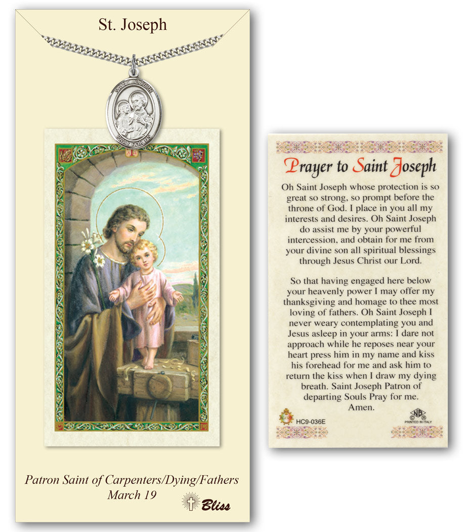 Bliss St Joseph Medal and Prayer Holy Card Gift Set