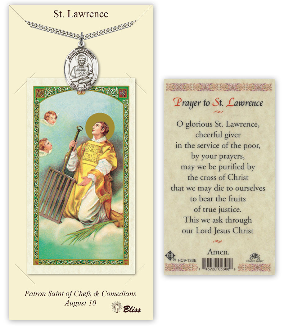 Bliss St Lawrence Medal and Prayer Holy Card Gift Set