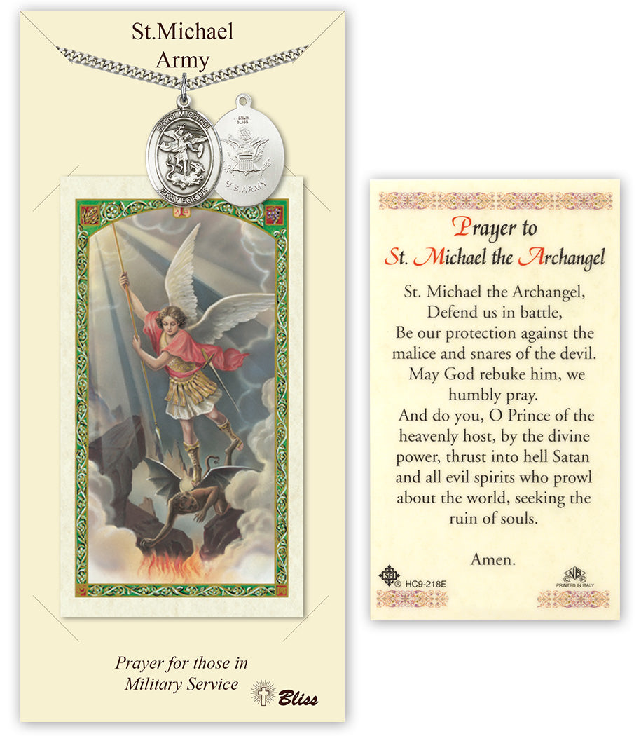 Bliss St Michael Army Medal and Prayer Holy Card Gift Set