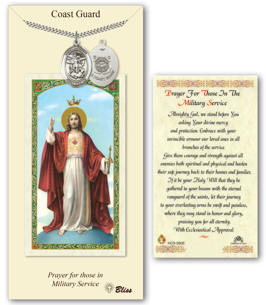 Bliss St Michael Coast Guard Military Prayer Holy Card Gift Set