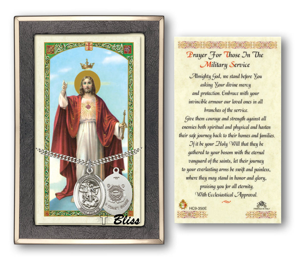 Bliss St Michael Coast Guard Military Prayer Holy Card Gift Set