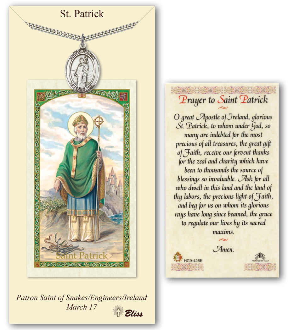 Bliss St Patrick Medal and Prayer Holy Card Gift Set