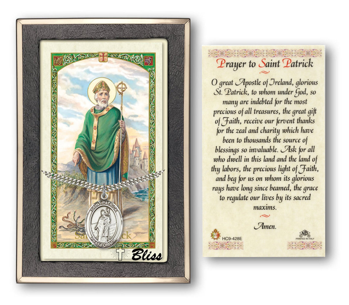 Bliss St Patrick Medal and Prayer Holy Card Gift Set