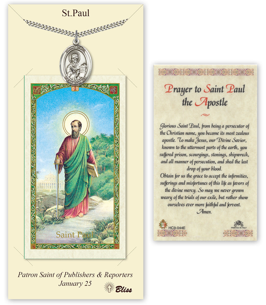 Bliss St Paul the Apostle Medal and Prayer Holy Card Gift Set