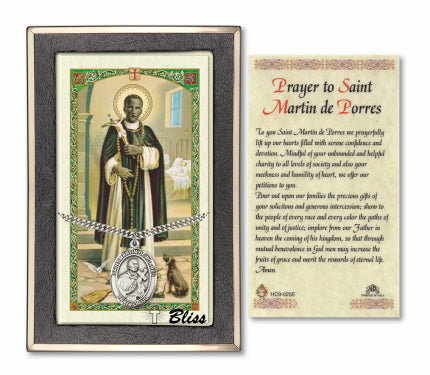 Bliss St Martin de Porres Medal and Prayer Holy Card Gift Set