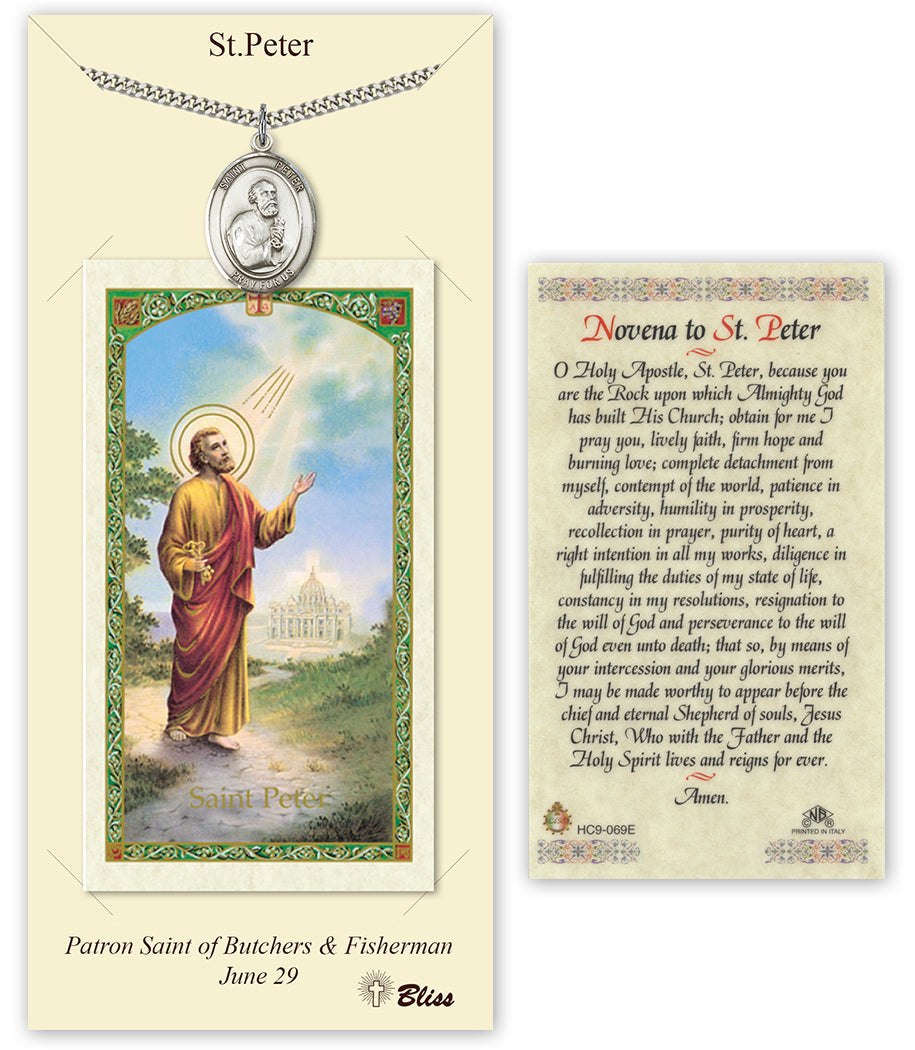 Bliss St Peter the Apostle Medal and Prayer Holy Card Gift Set