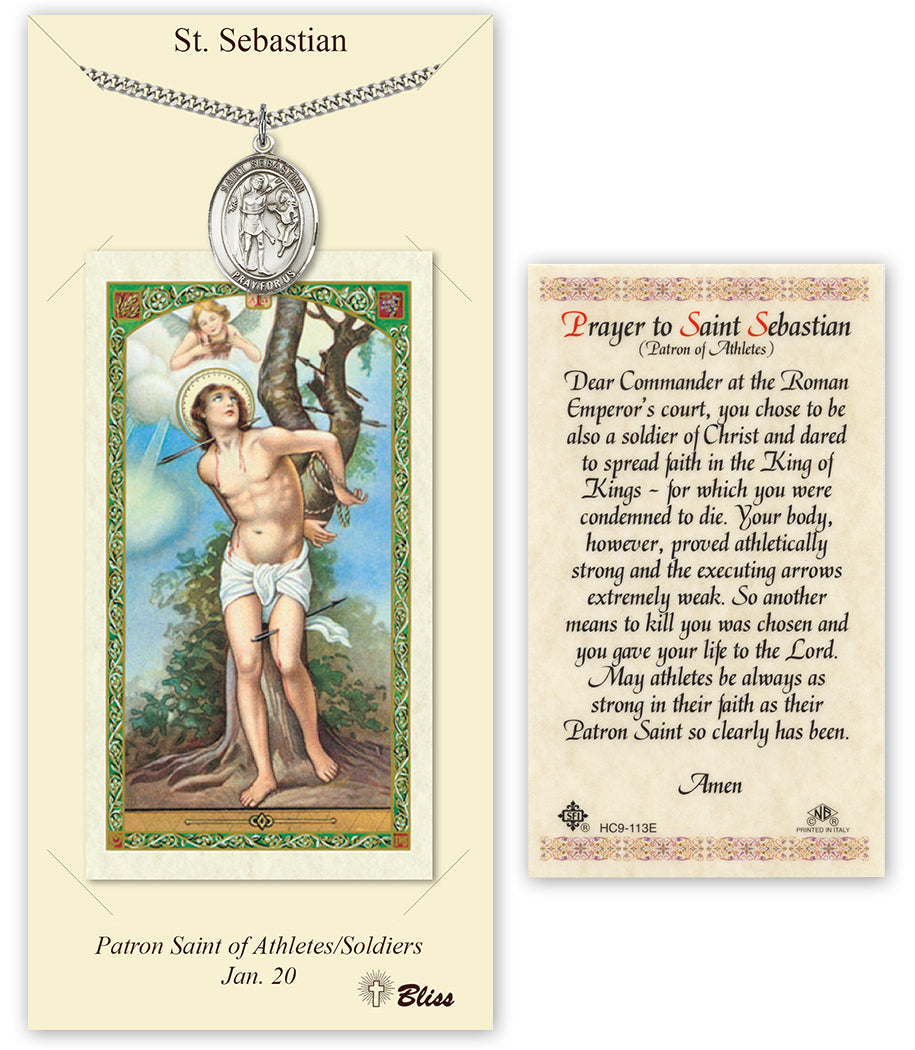 Bliss St Sebastian Medal and Prayer Holy Card Gift Set