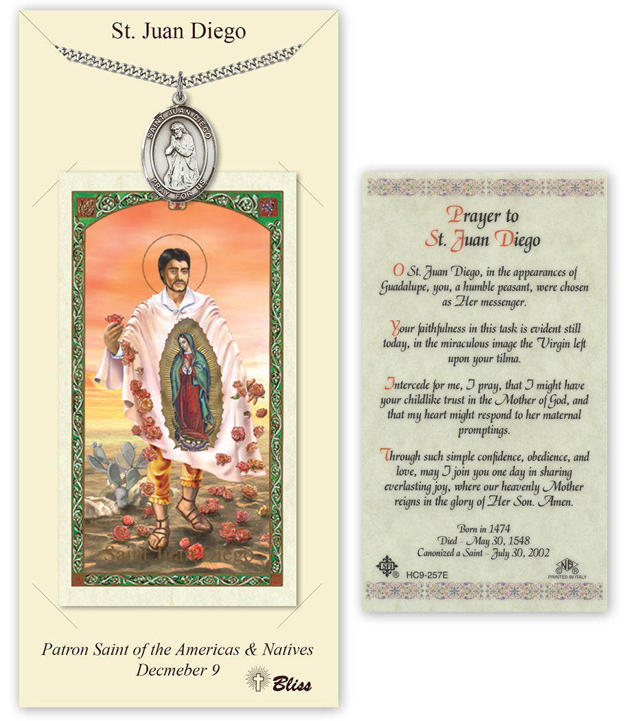 Bliss St Juan Diego Medal and Prayer Holy Card Gift Set