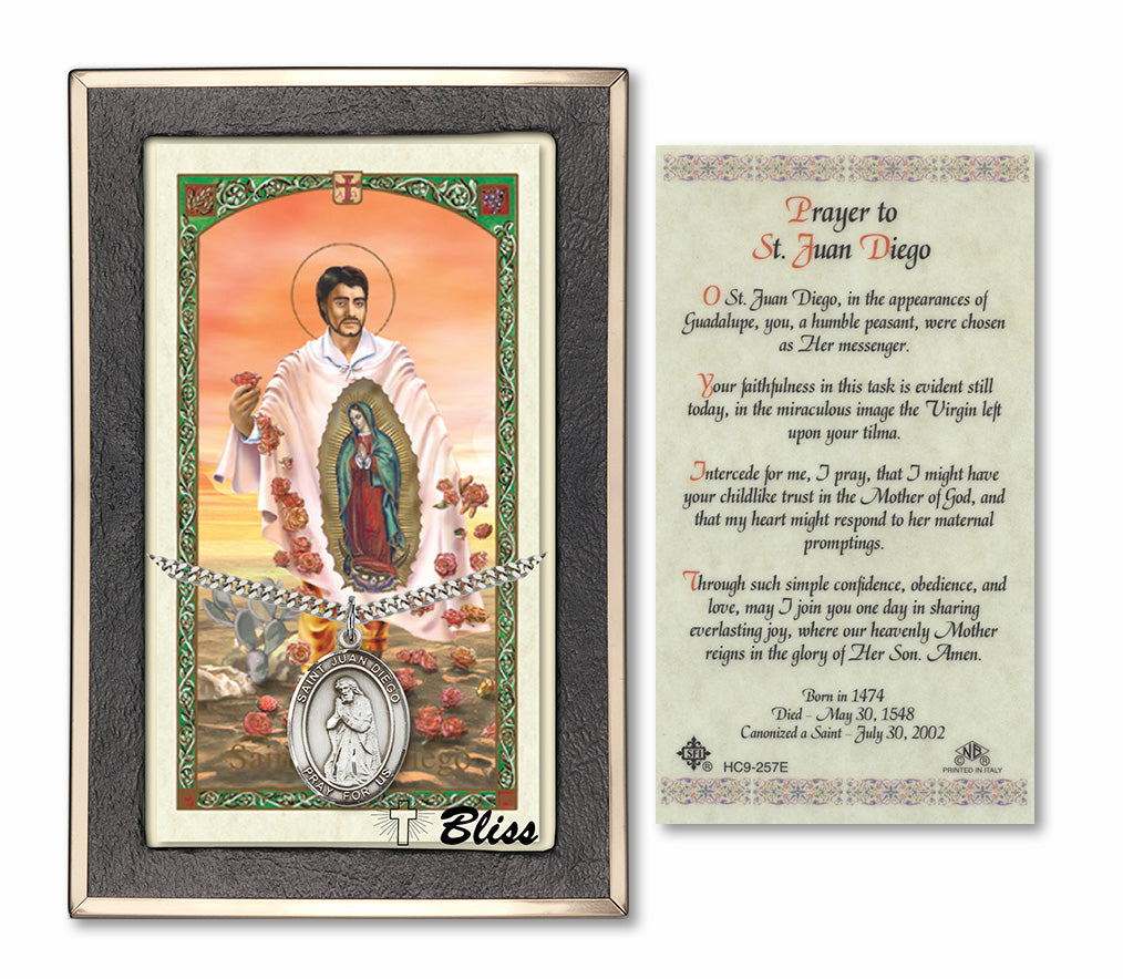 Bliss St Juan Diego Medal and Prayer Holy Card Gift Set