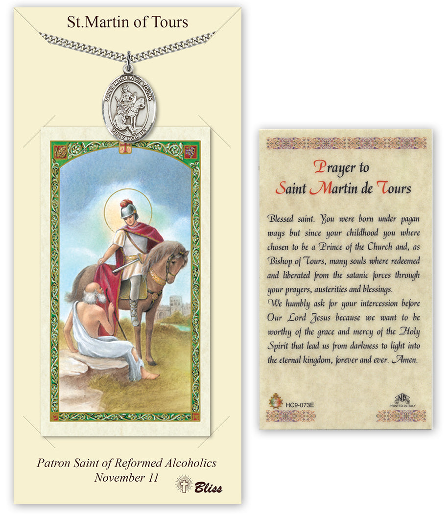 Bliss St Martin of Tours Medal and Prayer Holy Card Gift Set