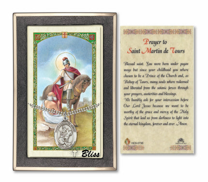 Bliss St Martin of Tours Medal and Prayer Holy Card Gift Set