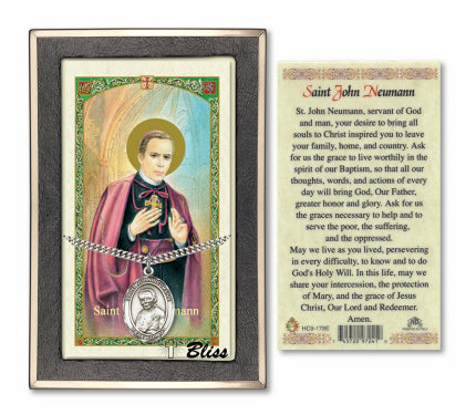 Bliss St John Neumann Medal and Prayer Holy Card Gift Set