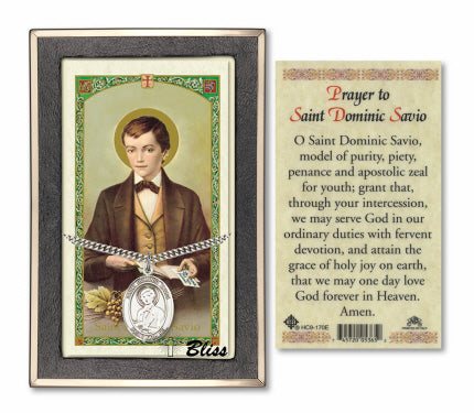 Bliss St Dominic Savio Medal and Prayer Holy Card Gift Set