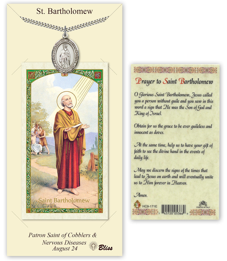 Bliss St Bartholomew the Apostle Medal and Prayer Holy Card Gift Set