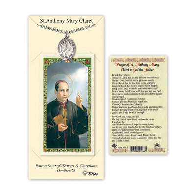 St. Anthony Mary Claret Pewter Medal and Prayer Holy Card Gift Set, Bliss Manufacturing