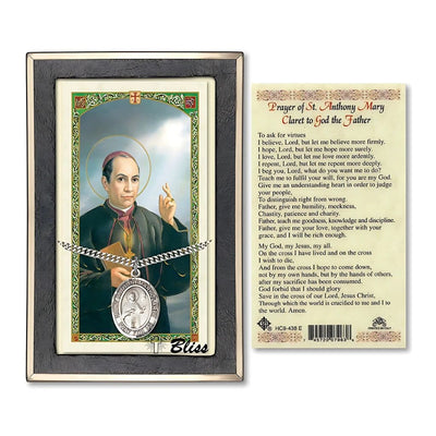 St. Anthony Mary Claret Sterling Silver Medal and Prayer Holy Card Deluxe Gift Set, Bliss Manufacturing